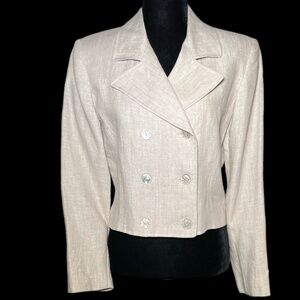 International Scene - 100% Pure Linen Double Breasted Blazer - Size 6
